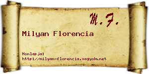 Milyan Florencia névjegykártya